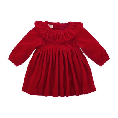 Velvet Dress-Red