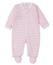 A95 PJs Team Stripes Footie W/ Zipper-Pink