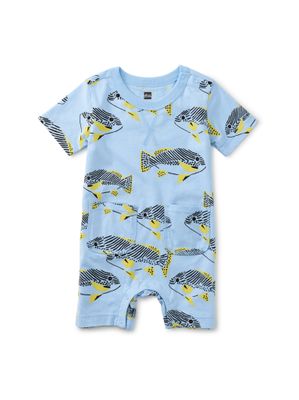 Double Pocket Baby Romper~Coastal Fish