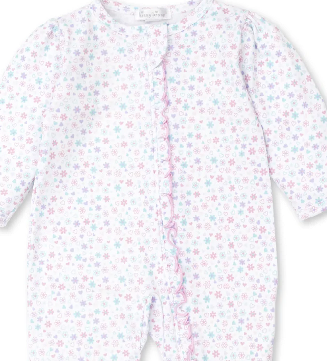 Elephant Flower Footie w/Zip/Ruffle