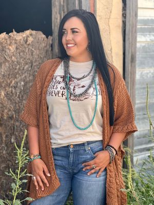A95 Dana Cable Knit Rust Kimono-One Size Fits All