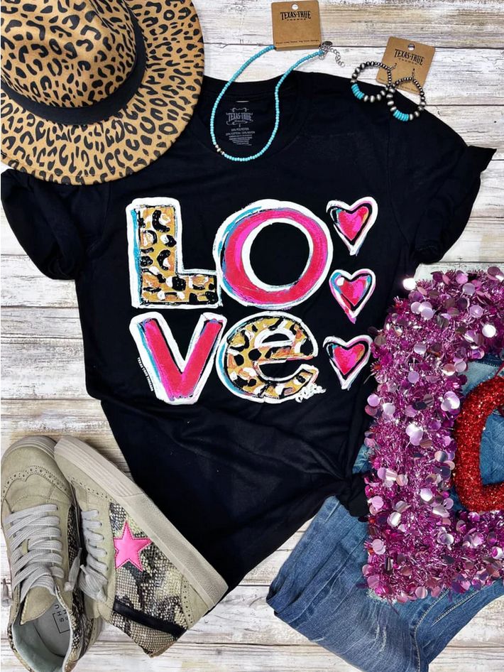 A95 Callie Leopard Stacked LoveTee