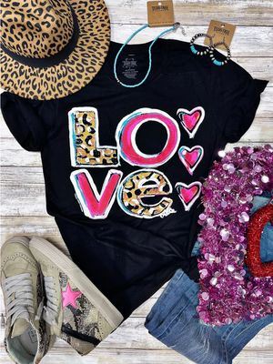 A95 Callie Leopard Stacked LoveTee