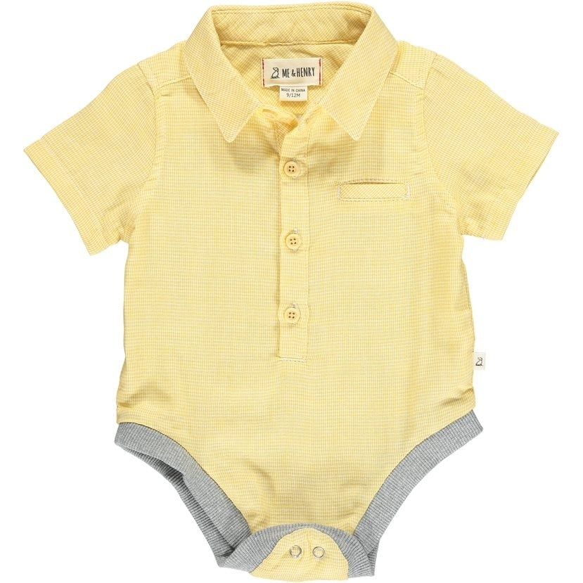 Helford Woven Onesie~Gold Micro Check