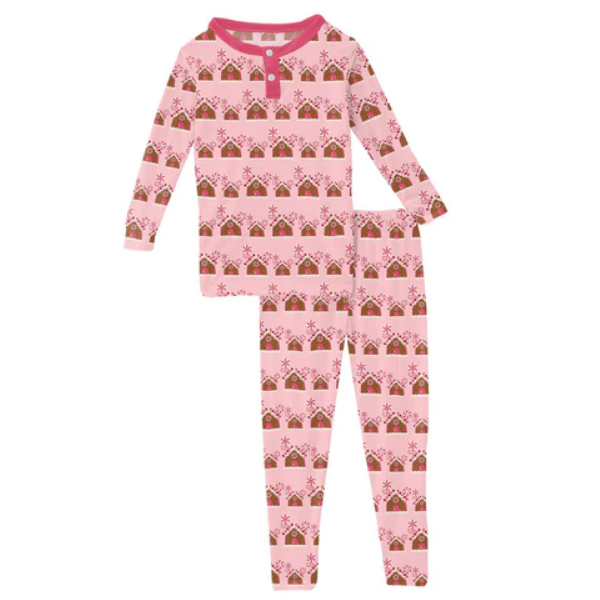 A95 LS Henley Pajama Set-Lotus Gingerbread