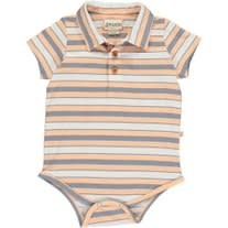 Jetty Polo Onesie~Salmon/White Stripe