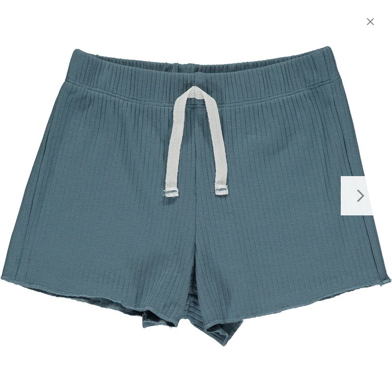 Amelia Ribbed Shorts-Blue