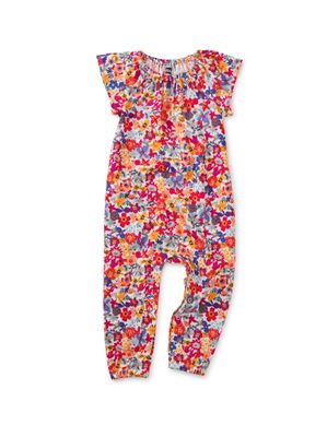 A95 Flutter Sleeve Baby Romper~Flores Silvestres