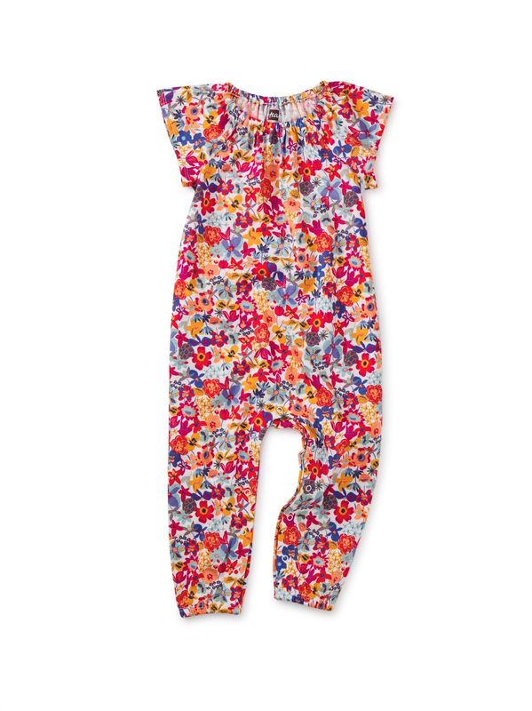 A95 Flutter Sleeve Baby Romper~Flores Silvestres