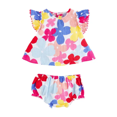 Multi-Floral Pinafore Set