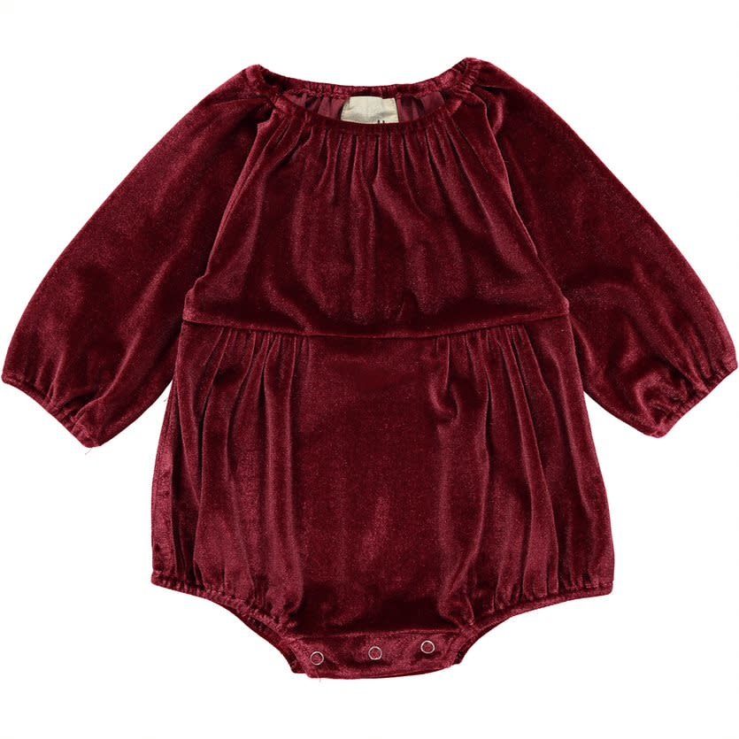 A95 Daisy Velvet Bubble~Burgandy