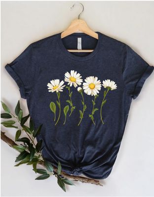 Navy Daisies Graphic Tee