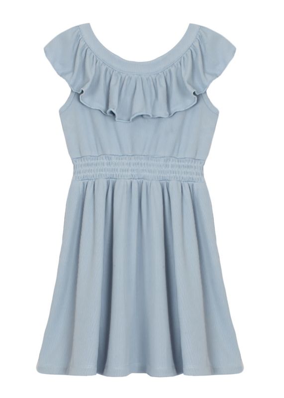 A95 Eleanor Ribbed Knit Dress - Blue
