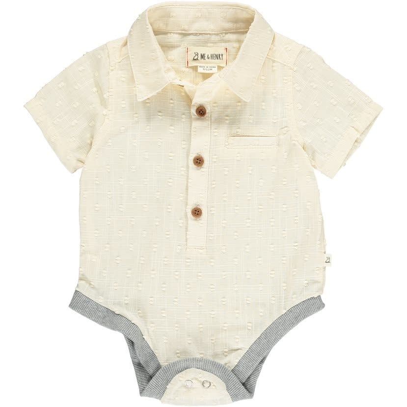 Helford Woven Onesie~Cream Dobby