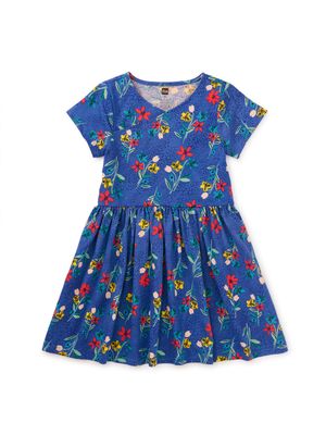 Short Sleeve Wrap Neck Dress - Alpine Wildflower
