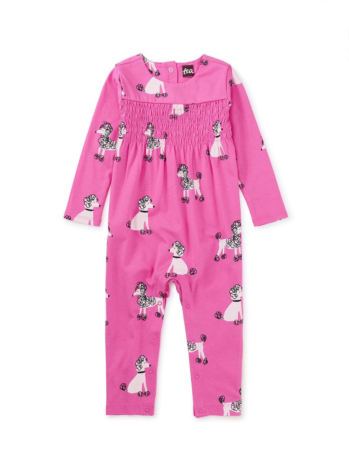 Smocked Baby Romper-Poodle Promenade