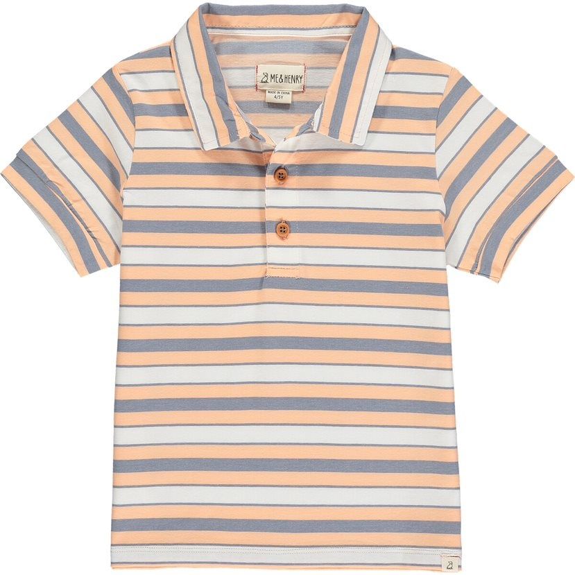 Flagstaff Polo-Salmon/White Stripe