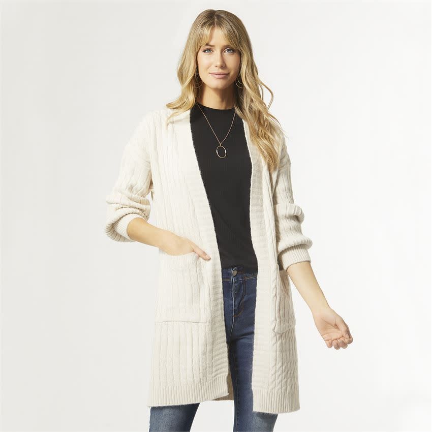 Maya Cable Knit Cardigan w/Pockets  Fall Ivory