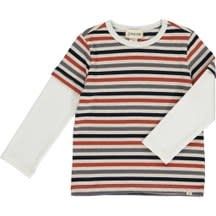 Cameron Mock Sleeve Tee-Multi Stripe