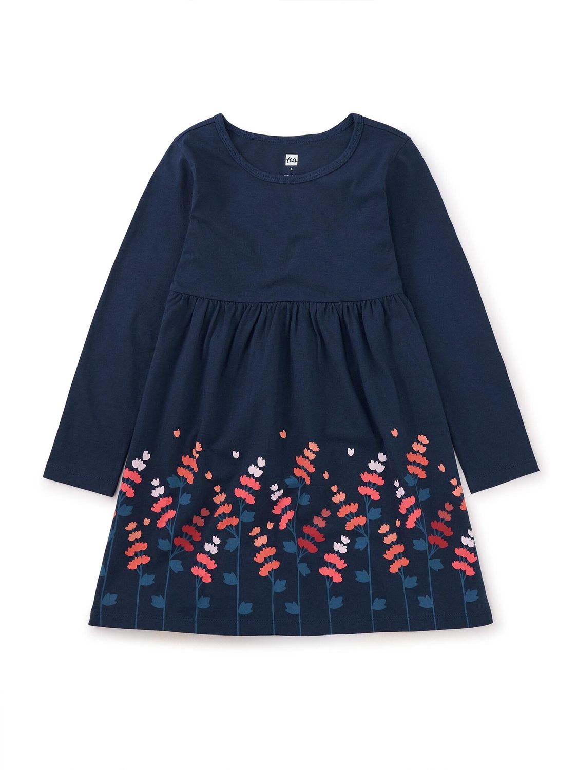 Peruvian Floral Skirted Dress-Whale Blue