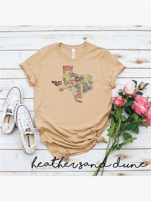 Texas Cities T-shirt Heather Sand Dune