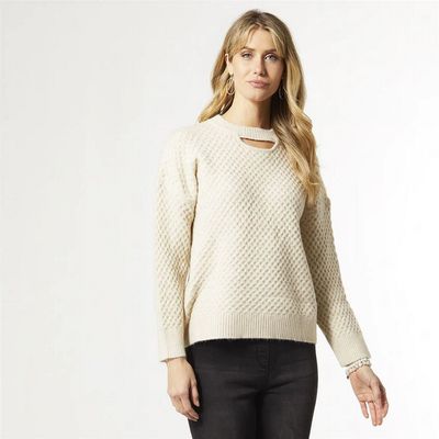 A95 Zahara Keyhole Sweater-Oatmeal