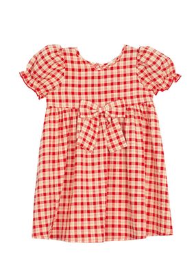 A95 Paisley Woven Plaid Dress - Red