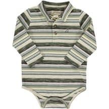 Seymour Polo Onesie~Sage/Cream/Brown