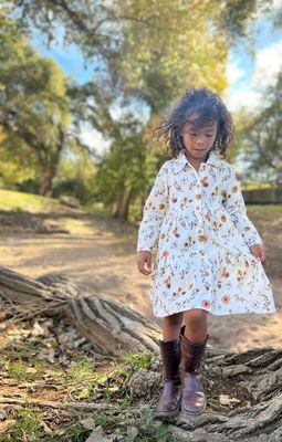 Judy Dress-Cream and Autumn Ditsy