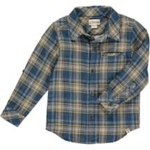 Atwood Woven Shirt-Blue/Gold Plaid