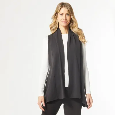 A-95 Weekend Brushed Drape Vest Christmas Black