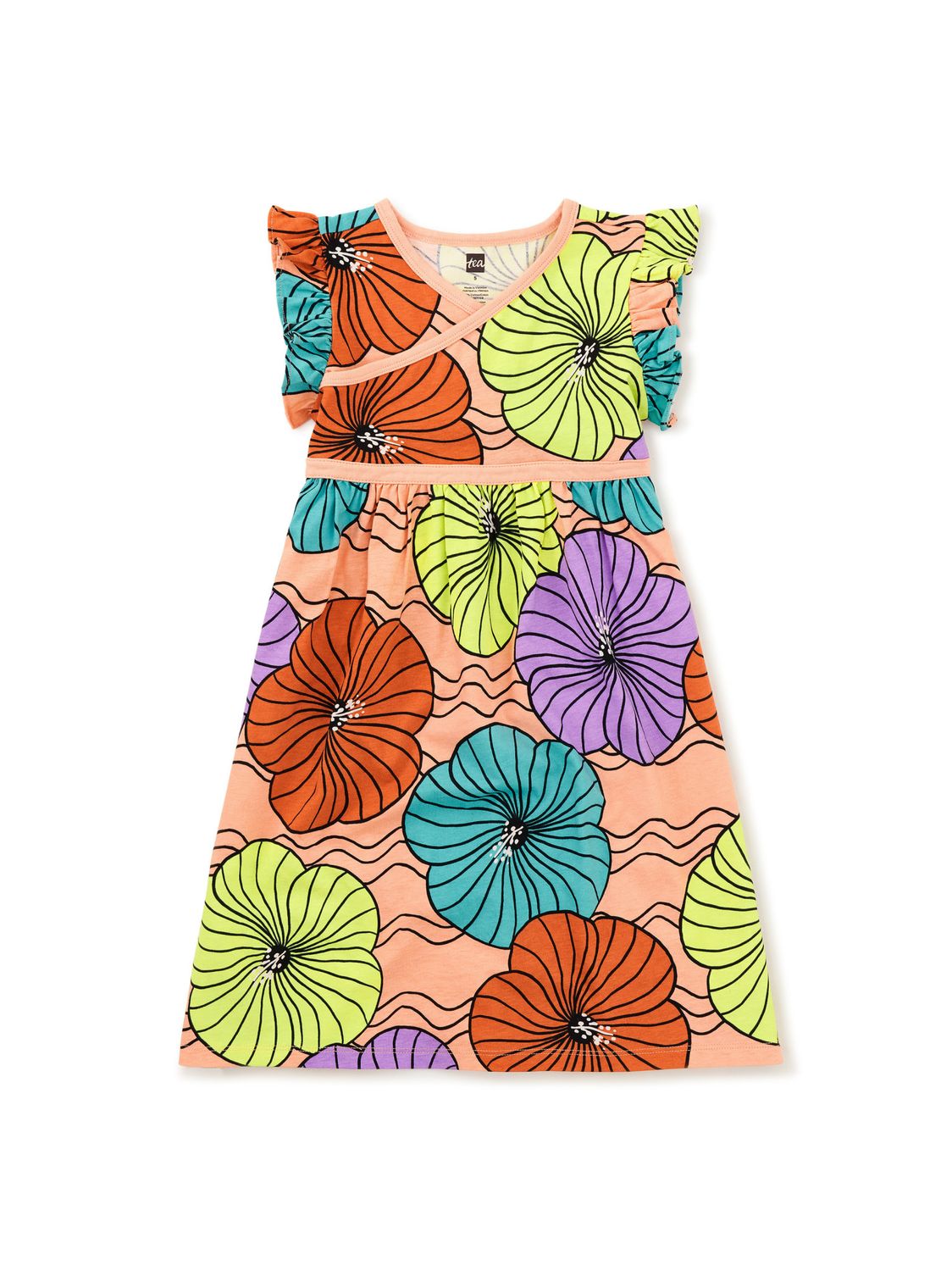 Wrap Neck Dress-Leso Hibiscus