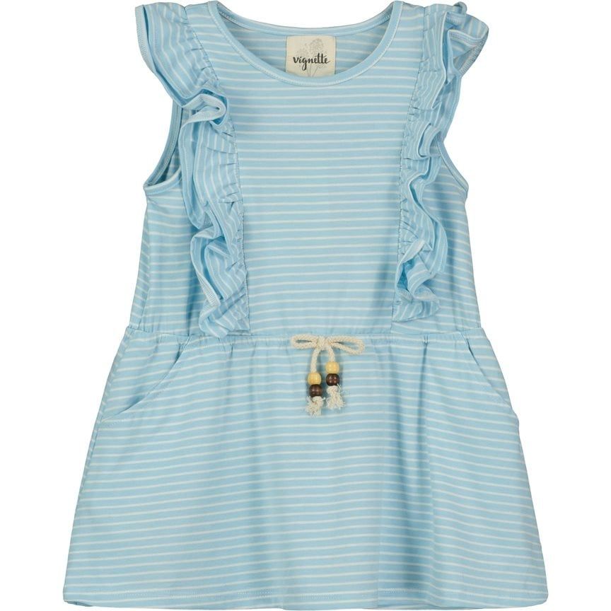 Jo Dress-Blue/Ivory Stripe