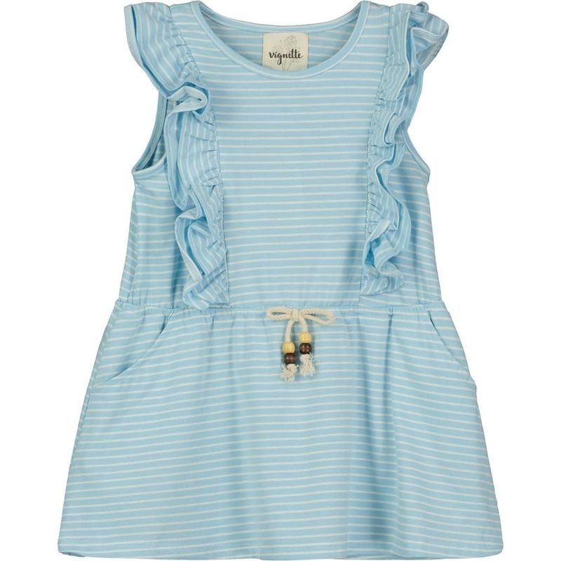 Jo Dress-Blue/Ivory Stripe