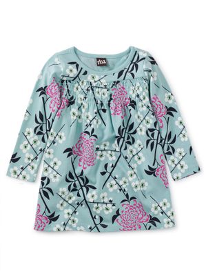 A95 Printed Smocked Baby Dress~Branch and Blossoms