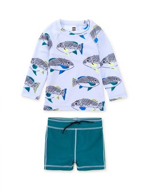 Rash Guard Baby Swim Set-Coastal Fish