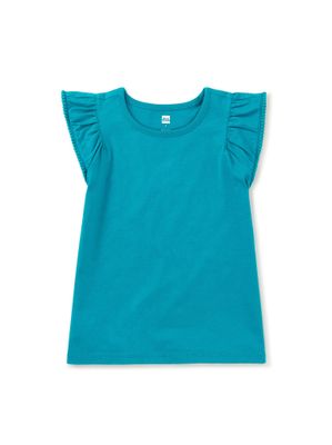 Pom Pom Flutter Top - Enamel Blue