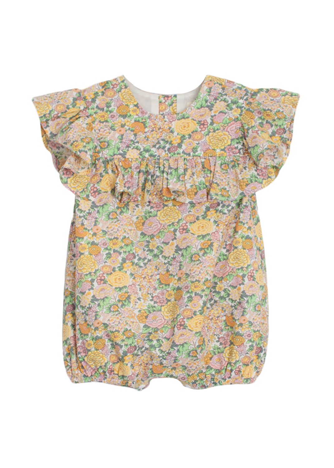 Golden Glow Floral Woven Romper