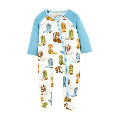 Blue Cowboy Boot Baby Sleeper