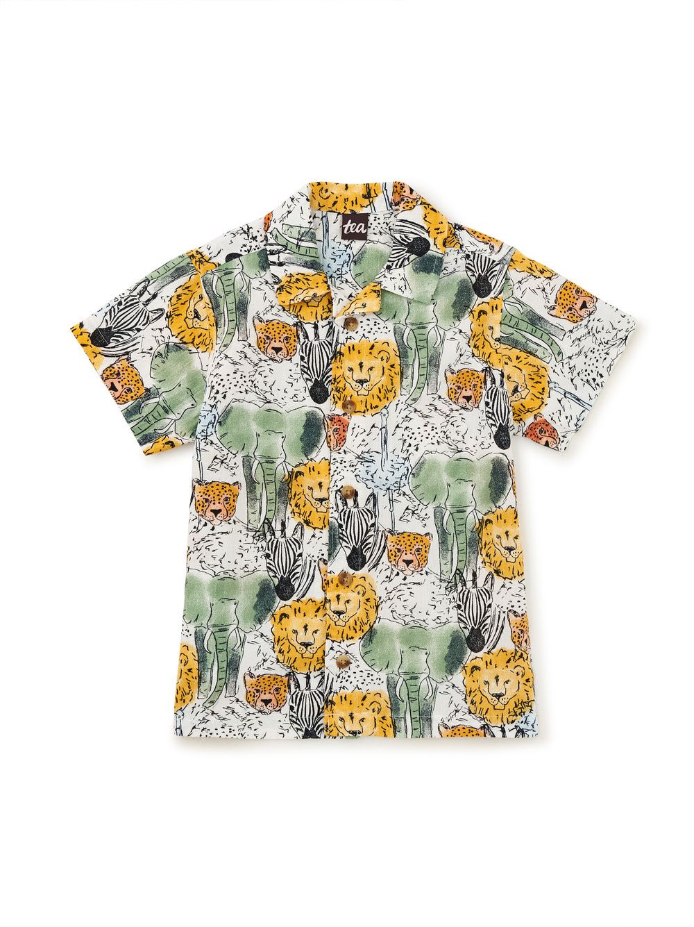 Printed Camp Shirt-Safari Toile