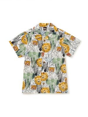 Printed Camp Shirt-Safari Toile