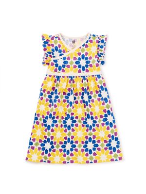 Wrap Neck Dress-Porto Mosaic