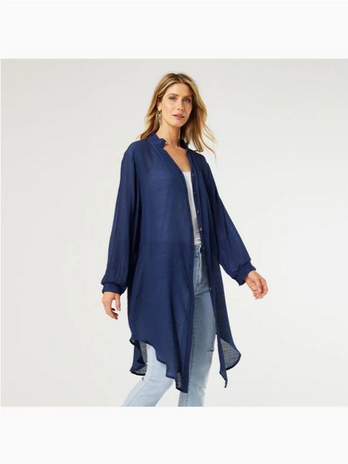 Angie Button Down Cardigan-Navy