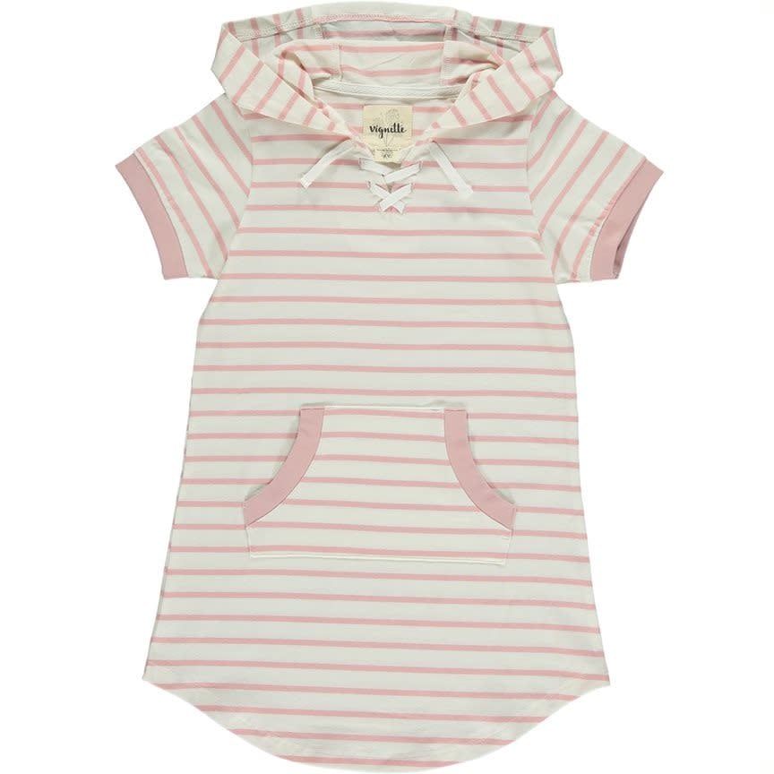 Tracey Dress-Pink/Ivory Stripe