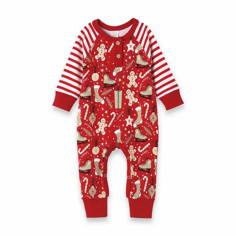 A95 Christmas Joy Henley LS Romper