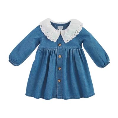 A95 Eyelet Denim Toddler Dress