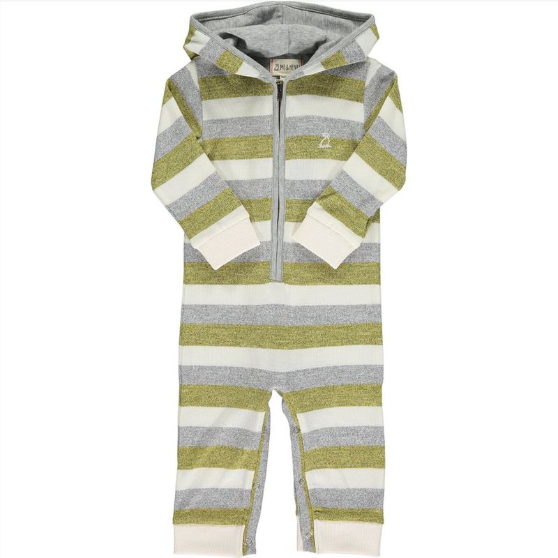 Stefano Knitted Romper - Gold/Grey Stripe