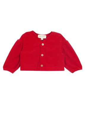 Paisley Chenille Jacket-Red