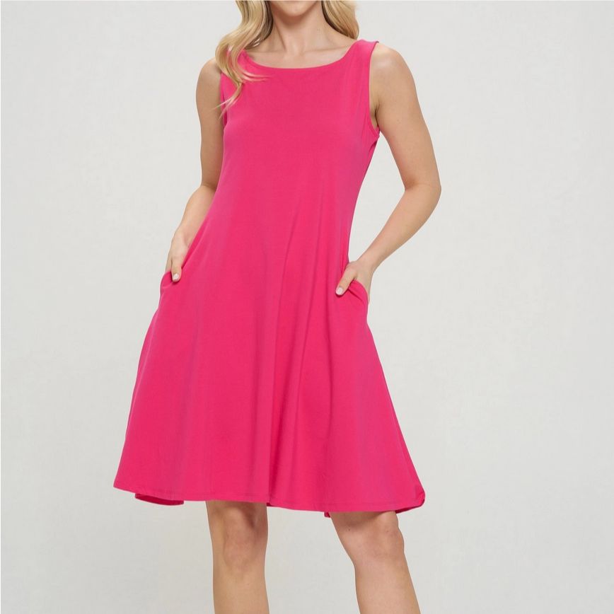 Lois A-Line Pocket Dress-Pink