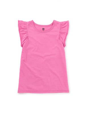 Pom Pom Flutter Top - Pink Carousel